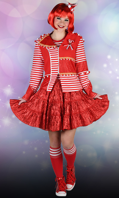 Jacke Streifen rot/weiss